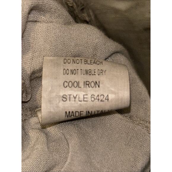 AMANTI Silk Chiffon Taupe blouse Women’s Small Lace Italy Lagenlook Quiet Luxury - Picture 10 of 15